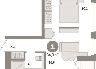 Продается квартира студия, 34.3 м2, Санкт-Петербург, муниципальный округ Морской