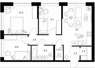 Продам 3-ком. квартиру, 67.8 м2, Москва, САО