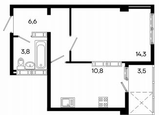 Продам 1-комнатную квартиру, 39 м2, Симферополь, улица Трубаченко, 21