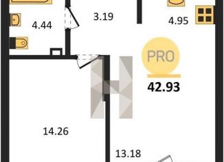 Продается 1-комнатная квартира, 42.9 м2, Новосибирск, метро Маршала Покрышкина, улица Королёва, 2