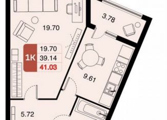 Продается однокомнатная квартира, 39.6 м2, Домодедово, улица Современников, 6