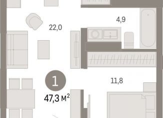 Продажа 1-ком. квартиры, 47.3 м2, Липецк, площадь Петра Великого, 1