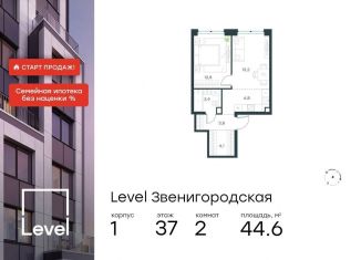 Продам двухкомнатную квартиру, 44.6 м2, Москва, жилой комплекс Левел Звенигородская, к1, станция Хорошёво