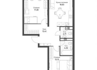 Продается 2-комнатная квартира, 71.5 м2, Свердловская область