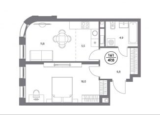 Продам 1-комнатную квартиру, 47 м2, Москва, метро Текстильщики