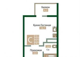 Продается квартира студия, 25.2 м2, посёлок городского типа Молодёжное