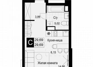 Продаю квартиру студию, 29.7 м2, Самара, Куйбышевский район