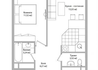 Продаю однокомнатную квартиру, 39 м2, Мытищи, Троицкая улица, 3Г