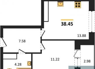 Продажа 1-ком. квартиры, 38.4 м2, Воронеж, Ленинский район