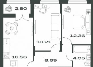 Продам 2-комнатную квартиру, 57.7 м2, Тула