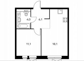 Продажа 1-комнатной квартиры, 38.8 м2, Котельники, ЖК Белая Дача Парк, микрорайон Парковый, 1к20