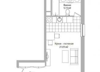 Продам квартиру студию, 31.2 м2, Мытищи, Троицкая улица, 3Г