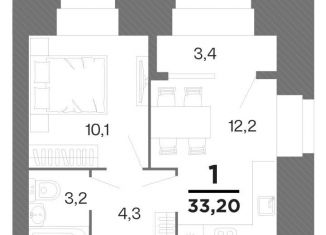 Продам однокомнатную квартиру, 31.5 м2, Рязань