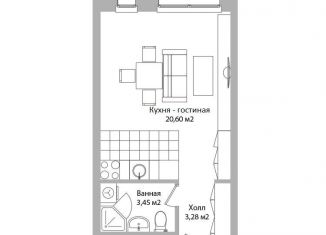 Продаю квартиру студию, 27.3 м2, Мытищи, Троицкая улица, 3Г