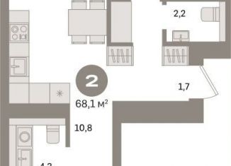 Продается 2-ком. квартира, 68.1 м2, Санкт-Петербург, муниципальный округ Морской