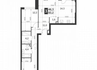 Продажа 2-комнатной квартиры, 83.2 м2, Москва, улица Вильгельма Пика, 1, метро ВДНХ