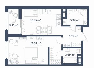 1-ком. квартира на продажу, 55.6 м2, Санкт-Петербург, метро Фрунзенская