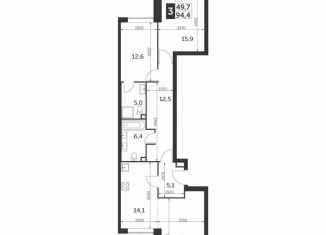 Продаю 2-комнатную квартиру, 94.4 м2, Москва, улица Вильгельма Пика, 1