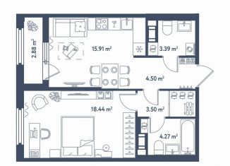 Продаю 1-комнатную квартиру, 51.5 м2, Санкт-Петербург, метро Фрунзенская