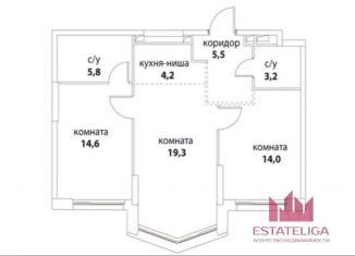 Продажа двухкомнатной квартиры, 66.6 м2, Москва, район Лефортово, улица Крузенштерна, 6