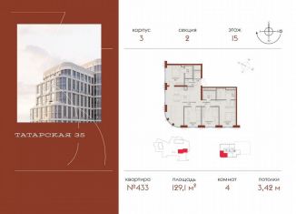 Продажа 4-ком. квартиры, 129.1 м2, Москва, Большая Татарская улица, 35с4