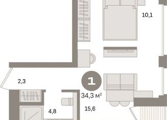 Продажа квартиры студии, 34.3 м2, Санкт-Петербург, муниципальный округ Морской