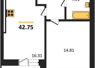 Продаю 1-комнатную квартиру, 42.8 м2, Калининград