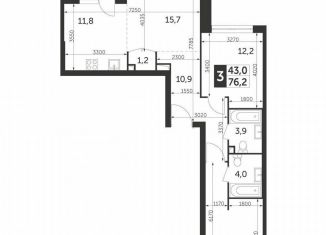 Продам 2-комнатную квартиру, 76.2 м2, Москва, метро Ботанический сад, улица Вильгельма Пика, 1