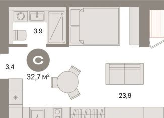 Продажа квартиры студии, 32.2 м2, Санкт-Петербург, метро Приморская