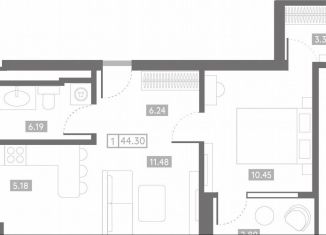 Продается однокомнатная квартира, 44.3 м2, Ростов-на-Дону, Пролетарский район, Чувашский переулок, 13/123