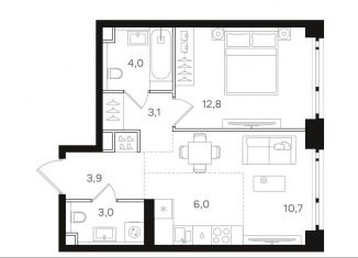 Продается однокомнатная квартира, 43.5 м2, Москва