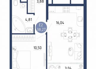 Однокомнатная квартира на продажу, 38.3 м2, село Дядьково