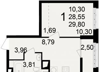 Однокомнатная квартира на продажу, 29.8 м2, Рязань, улица Чкалова, 23