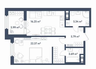 Продаю 1-комнатную квартиру, 56.4 м2, Санкт-Петербург, Московский район