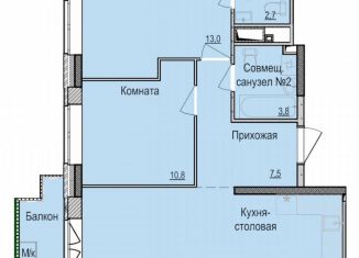 Продаю 2-ком. квартиру, 62 м2, Ижевск, жилой комплекс Скандинавия, 7