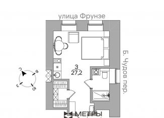 Продаю квартиру студию, 27.2 м2, Москва, улица Тимура Фрунзе, 8/5, метро Октябрьская