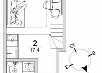 Продается квартира студия, 17.4 м2, Санкт-Петербург, метро Василеостровская, Средний проспект Васильевского острова, 33