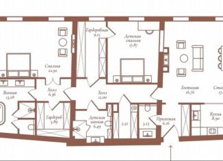 Продажа трехкомнатной квартиры, 150.8 м2, Москва, Потаповский переулок, 6с1