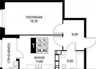 Продам 1-комнатную квартиру, 38.4 м2, Ростов-на-Дону