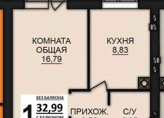 Продается однокомнатная квартира, 35.9 м2, Богданихское сельское поселение