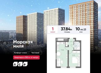 Продается 1-ком. квартира, 37.8 м2, Санкт-Петербург, метро Автово