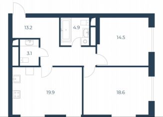 Продается 2-ком. квартира, 74.2 м2, Москва, Щукинская улица, 3, район Щукино