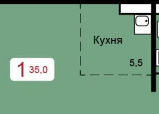 Однокомнатная квартира на продажу, 35 м2, Красноярск, жилой квартал Домино, 1, Свердловский район