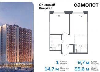 Продаю 1-комнатную квартиру, 33.6 м2, Москва, жилой комплекс Ольховый Квартал, к2.1