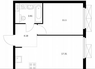 Продам 1-ком. квартиру, 36.4 м2, Москва