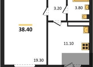 1-комнатная квартира на продажу, 38.4 м2, село Ямное, улица Генерала Черткова, 2