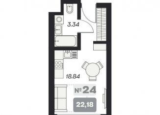 Продажа квартиры студии, 22.2 м2, Новосибирск, площадь Карла Маркса, метро Речной вокзал