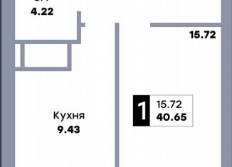 Однокомнатная квартира на продажу, 40.7 м2, Самара, улица Стара-Загора, 333, Кировский район