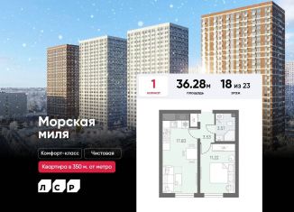 Продается однокомнатная квартира, 36.3 м2, Санкт-Петербург, метро Проспект Ветеранов