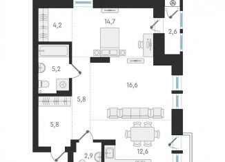 Продам 2-ком. квартиру, 67.8 м2, Новосибирск, Заельцовский район